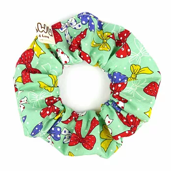 WaWu 貝果髮束 / 大腸圈, 甜甜圈, 髮帶, 髮束(粉綠蝴蝶結)