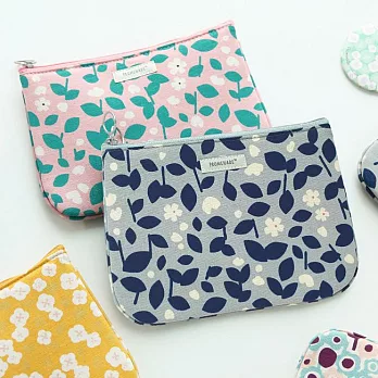 Livework Promenade 森林漫步棉質萬用收納包-雨花深藍