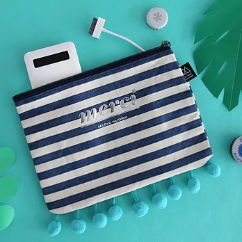 PlanD MERCI 水母波波萬用收納包M-海軍風