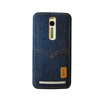 Kalo 卡樂創意 ASUS Zenfone2 5.5丹寧牛仔口袋保護殼 手機套深藍色