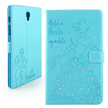 Disney Samsung Galaxy Tab S 8.4 公主系列Cinderella灰姑娘時尚手繪風水鑽壓紋皮套灰姑娘