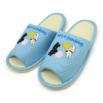 麗莎和卡斯柏-涼蓆室內拖鞋(點點藍)