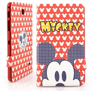 Disney Samsung Galaxy tab4 7.0 可愛大頭彩繪側掀可立式皮套米奇