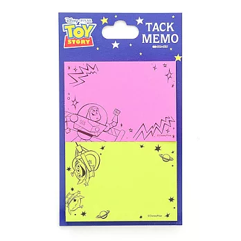 《sun-star》玩具總動員歡樂元氣系列螢光自黏便條紙(粉綠巴斯)