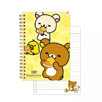 San-X 拉拉熊可愛生活系列線圈筆記本。黃