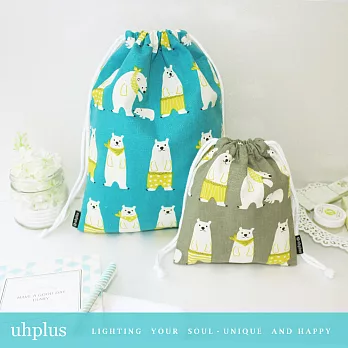 uhplus 旅行分類整理袋組- 快樂小白熊
