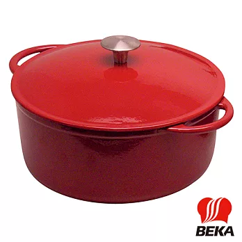 【BEKA貝卡】Arome樂活燉煮鑄鐵鍋系列 圓形鑄鐵湯鍋27cm(5116303774)紅色