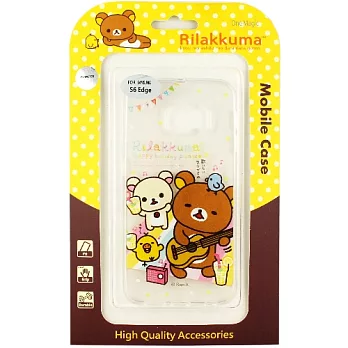 Rilakkuma 拉拉熊 Samsung Galaxy S6 edge 繽紛系列 彩繪透明保護軟套Snow