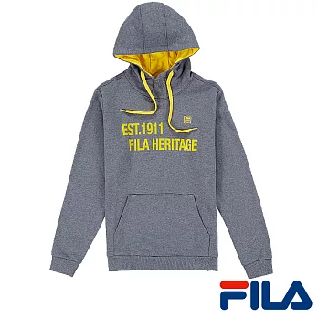 FILA男仕連帽長版上衣(1TEO-5404-DG)M簡約灰
