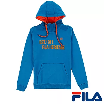 FILA男仕連帽長版上衣(1TEO-5404-IN)M競速藍