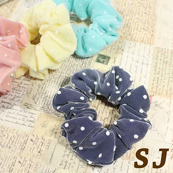 【SJ】日韓百搭雪紡點點雙層圈束-深海藍