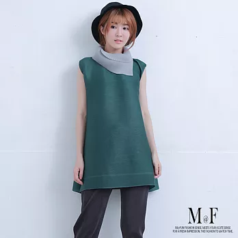 【M@F】法式設計風壓摺上衣-FREEFREE綠