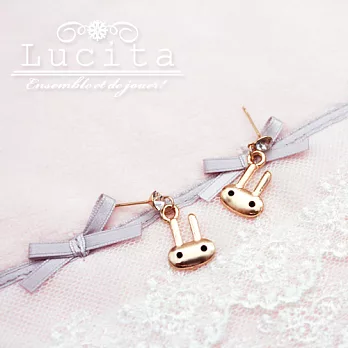 Lucita 韓國新款 小清新 可愛大眼兔耳環