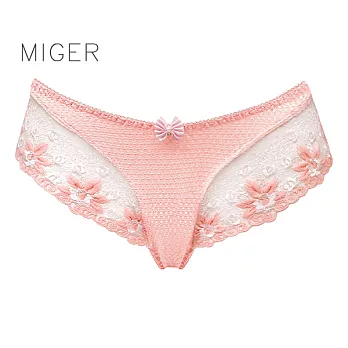 [MIGER密格內衣]魔幻甜美蕾絲中低腰三角內褲-1833p-台灣製-FREE柑色