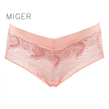[MIGER]綺麗蕾絲中低腰三角內褲-6932-台灣製-FREE柑色