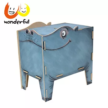 德國Werkhaus 木製童趣動物收納箱- 河馬