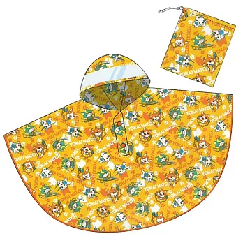 妖怪手錶兒童斗篷雨衣。黃色