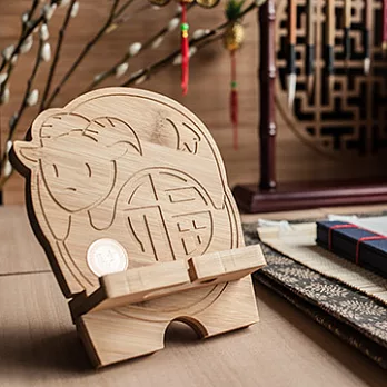 【Sylvia 典藏精品】竹製 充電式手機座 福羊