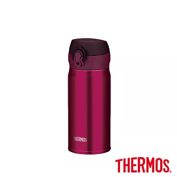 【THERMOS 膳魔師】超輕量 不鏽鋼真空保溫瓶0.35L(JNL-350-BGD)酒紅色