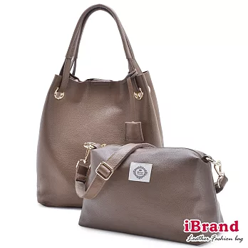 【i Brand 天然皮革】Early Autumn 風尚垂墜包 -優雅棕