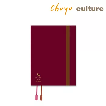 珠友 A5/25K 2016年1日1頁精裝日誌/手帳-荷蘭布2咖