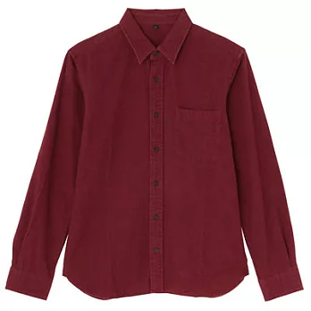 [MUJI無印良品]男有機棉法蘭絨襯衫M紅色