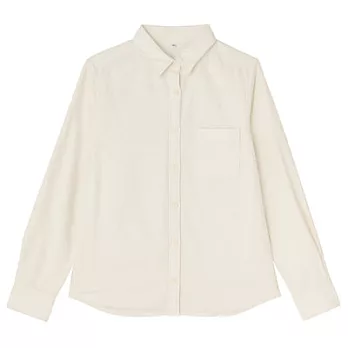 [MUJI無印良品]女有機棉法蘭絨襯衫XL柔白