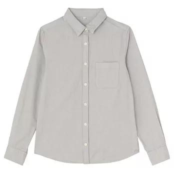 [MUJI無印良品]女有機棉法蘭絨粗織斜紋襯衫M淺灰