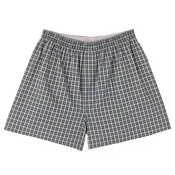 [MUJI 無印良品]男有機棉布帛前開平口褲S淺灰格紋