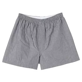 [MUJI 無印良品]男有機棉布帛前開平口褲S暗藍直紋