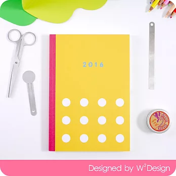 [W2Design] 上下翻2016自由時效手帳-POP(A5)