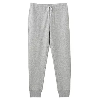 [MUJI 無印良品]女棉混彈性裏毛螺紋縮口長褲S灰色