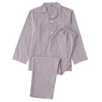 [MUJI 無印良品]男有機棉二重紗織家居睡衣M煙燻紫紋樣