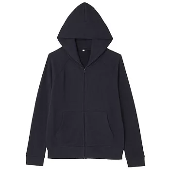 [MUJI 無印良品]女棉混彈性裏毛連帽外套S深藍