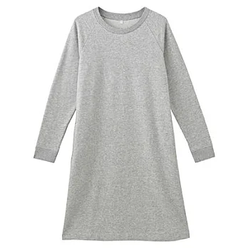 [MUJI 無印良品]女棉混彈性裏毛洋裝S灰色