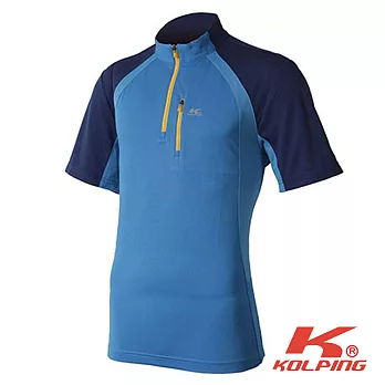 【KOLPING】吸濕排汗立領衫KMT0225M-男L藍色