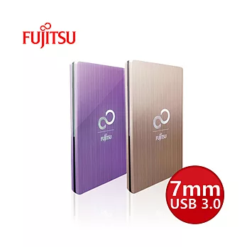 Fujitsu富士通2.5吋 USB3.0金屬防指紋髮絲鋁殼外接式硬碟盒-7mm(魔幻紫/香檳金)魔幻紫