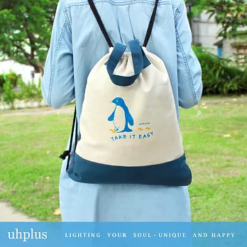 uhplus 小旅行束口背包/Handle – 慢步調EASY LIFE(企鵝)