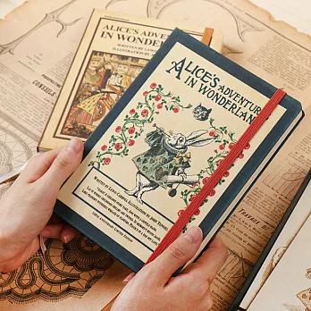 Alice 愛麗絲150周年韓國限定版單行本-筆記本(愛心兔)