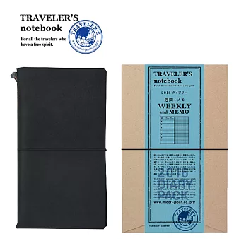 MIDORI Traveler’s Notebook 2016 週間手帳-黑