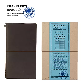 MIDORI Traveler’s Notebook 2016 週間手帳-棕