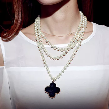 [Bling Q] 黑石珍珠優雅氣息項鍊