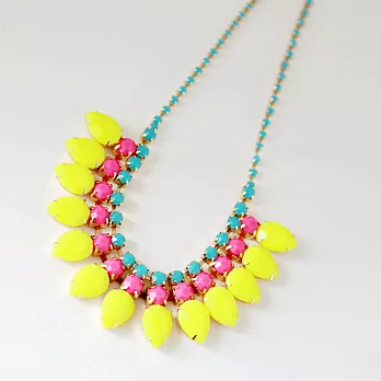 [Bling Q] 異國風情亮采時髦項鍊(黃)