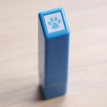 【KODOMO NO KAO】Magical 螢光浸透印章_狗腳印(藍)