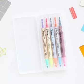 Livework 10色雙頭魔術螢光筆組(5入)10色雙頭