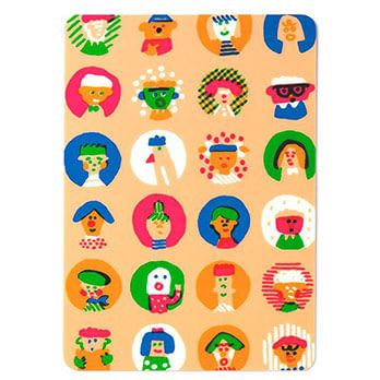 AIUEO手帳墊板 圓窗裡的人物A6