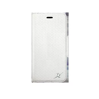摩新個人防護系列-戀上IPHONE 6 PLUS精緻編織紋真皮皮套-珍珠白