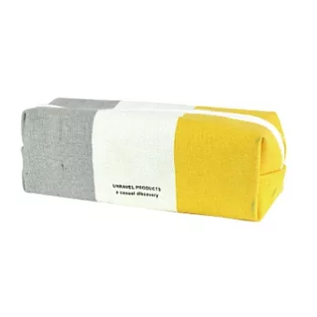 【L’ABSURDE】Connie雙色筆袋(L)(灰黃)