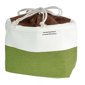 【L’ABSURDE】Connie雙色保冷束口便當袋(棕綠)