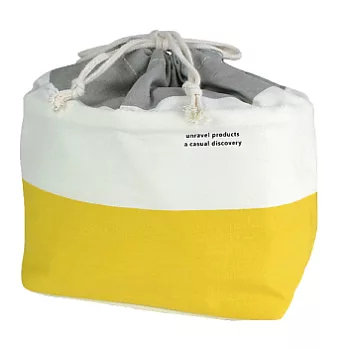 【L’ABSURDE】Connie雙色保冷束口便當袋(灰黃)